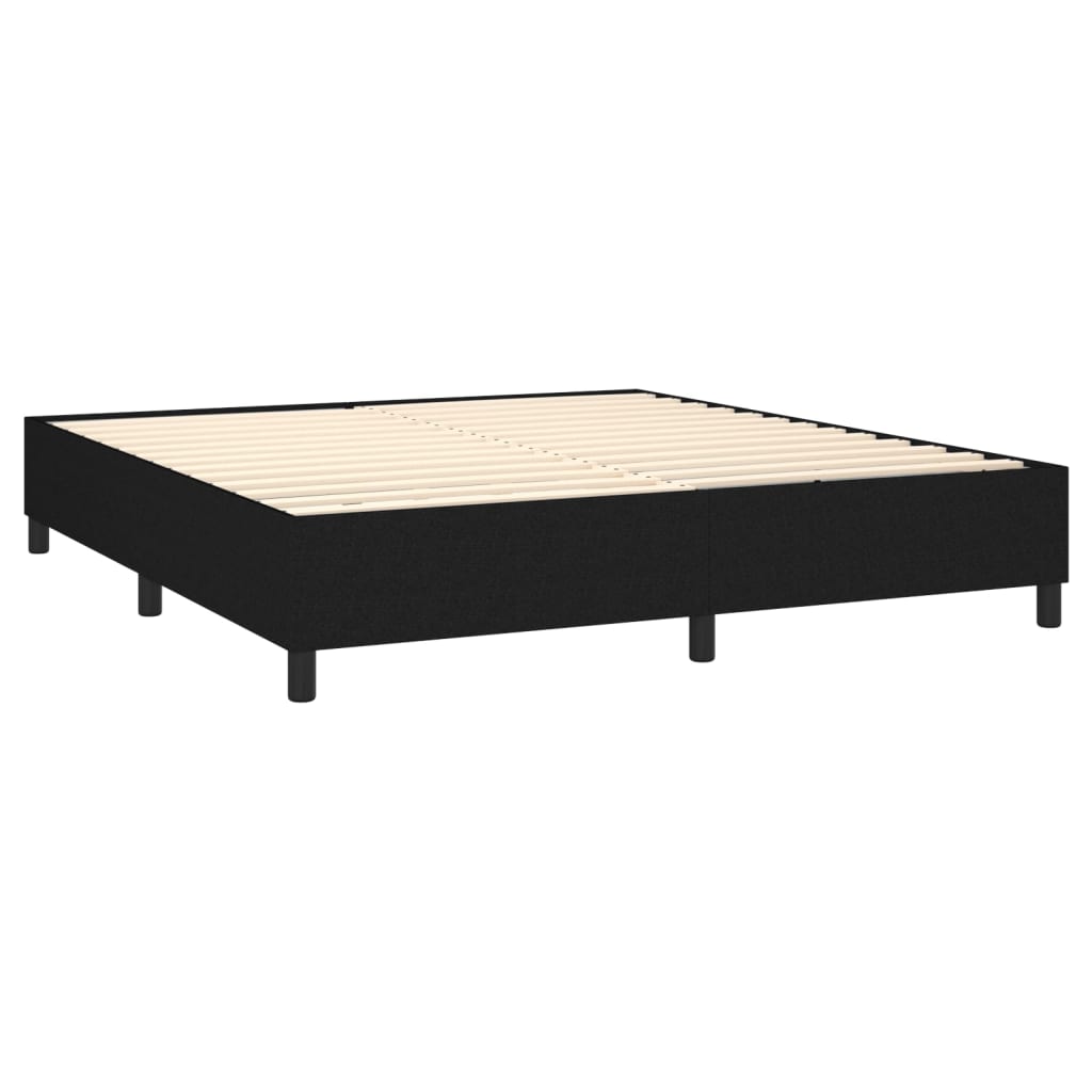 Boxspring met matras en LED stof zwart 180x200 cm Bedden & bedframes | Creëer jouw Trendy Thuis | Gratis bezorgd & Retour | Trendy.nl