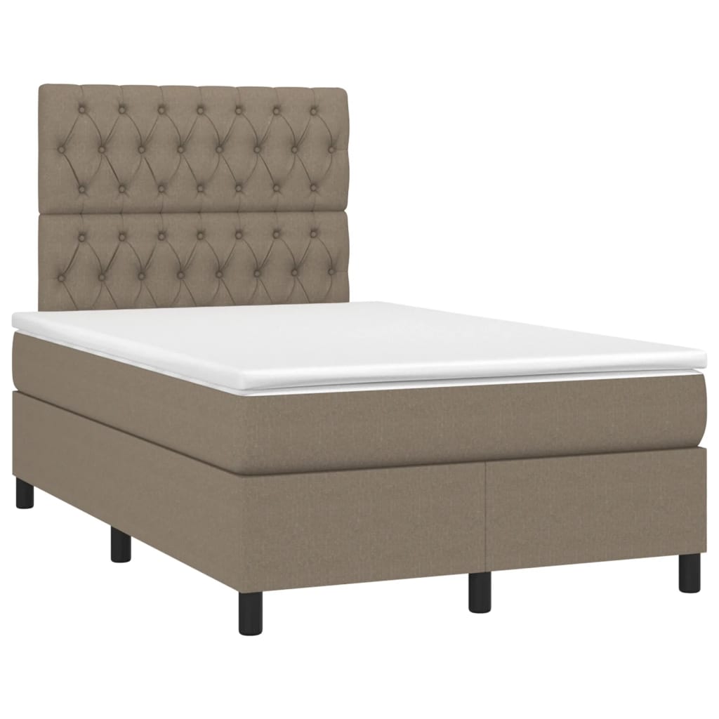 Boxspring met matras en LED stof taupe 120x200 cm Bedden & bedframes | Creëer jouw Trendy Thuis | Gratis bezorgd & Retour | Trendy.nl