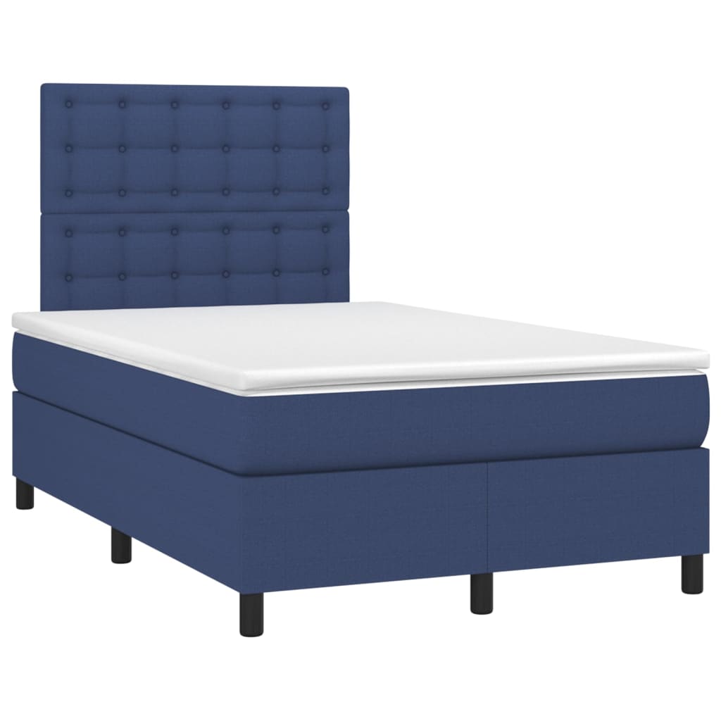 Boxspring met matras en LED stof blauw 120x200 cm Bedden & bedframes | Creëer jouw Trendy Thuis | Gratis bezorgd & Retour | Trendy.nl