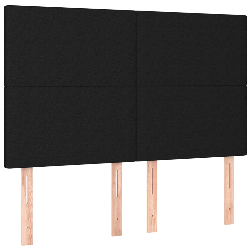 Boxspring met matras en LED stof zwart 140x190 cm