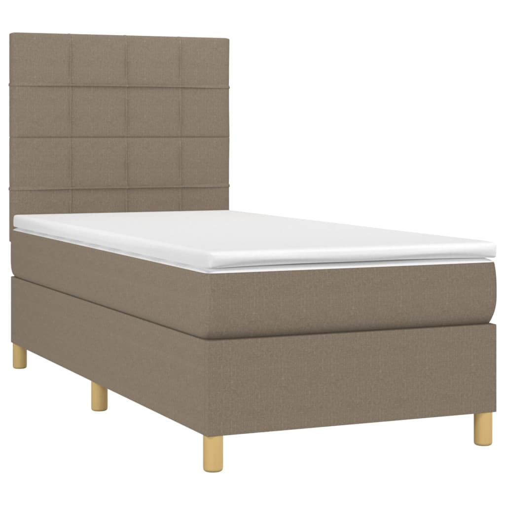 Boxspring met matras en LED stof taupe 80x200 cm