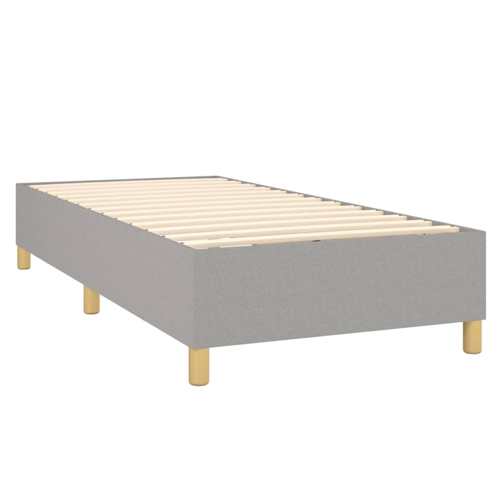 Boxspring met matras en LED stof lichtgrijs 90x190 cm Bedden & bedframes | Creëer jouw Trendy Thuis | Gratis bezorgd & Retour | Trendy.nl