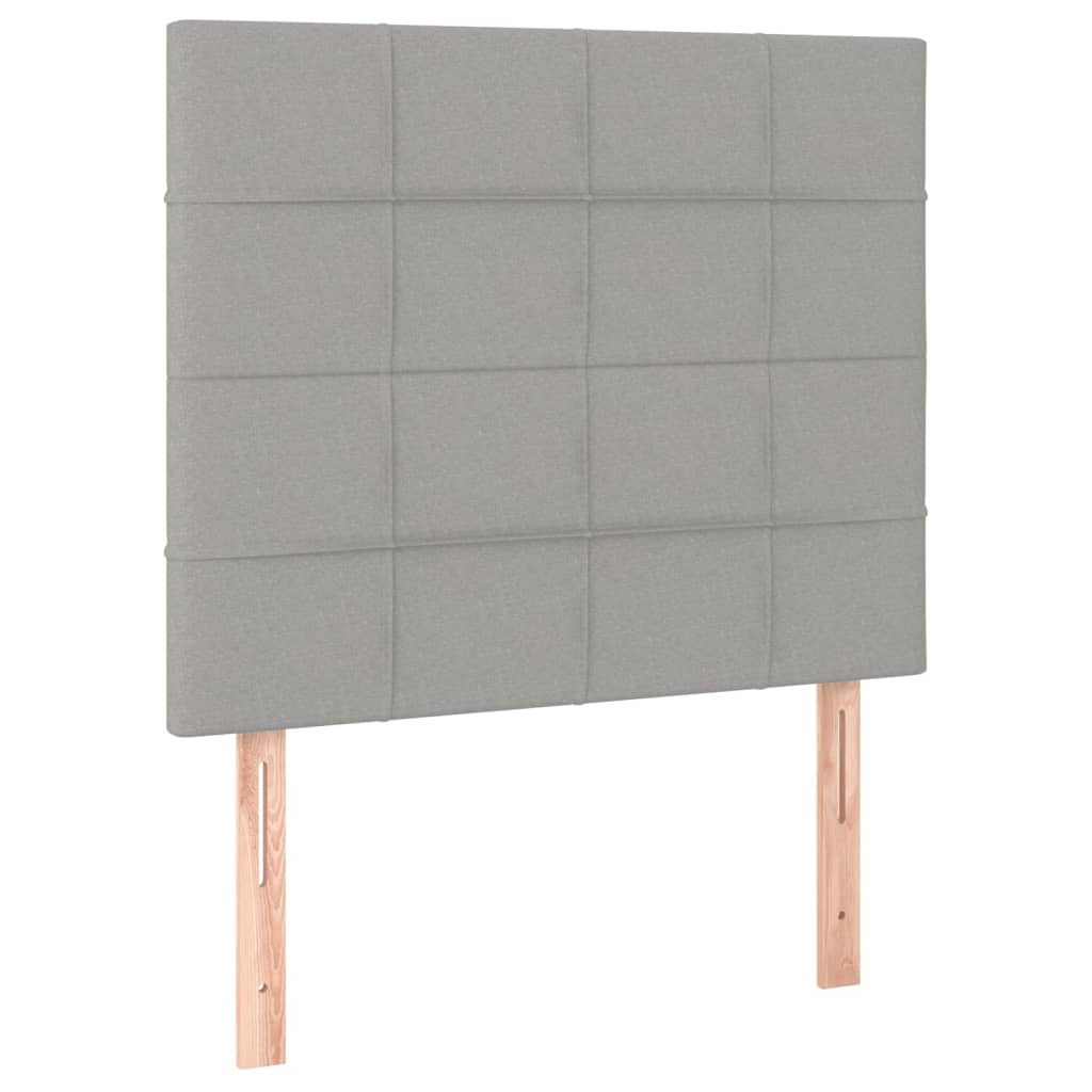 Boxspring met matras en LED stof lichtgrijs 90x190 cm Bedden & bedframes | Creëer jouw Trendy Thuis | Gratis bezorgd & Retour | Trendy.nl