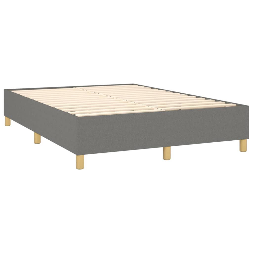 Boxspring met matras en LED stof donkergrijs 140x190 cm Bedden & bedframes | Creëer jouw Trendy Thuis | Gratis bezorgd & Retour | Trendy.nl