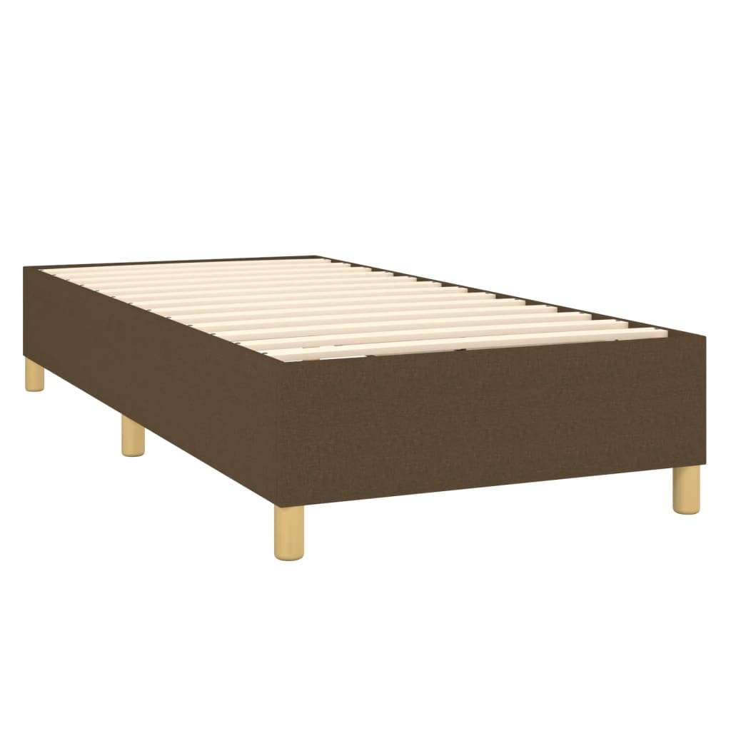 Boxspring met matras en LED stof donkerbruin 90x190 cm Bedden & bedframes | Creëer jouw Trendy Thuis | Gratis bezorgd & Retour | Trendy.nl