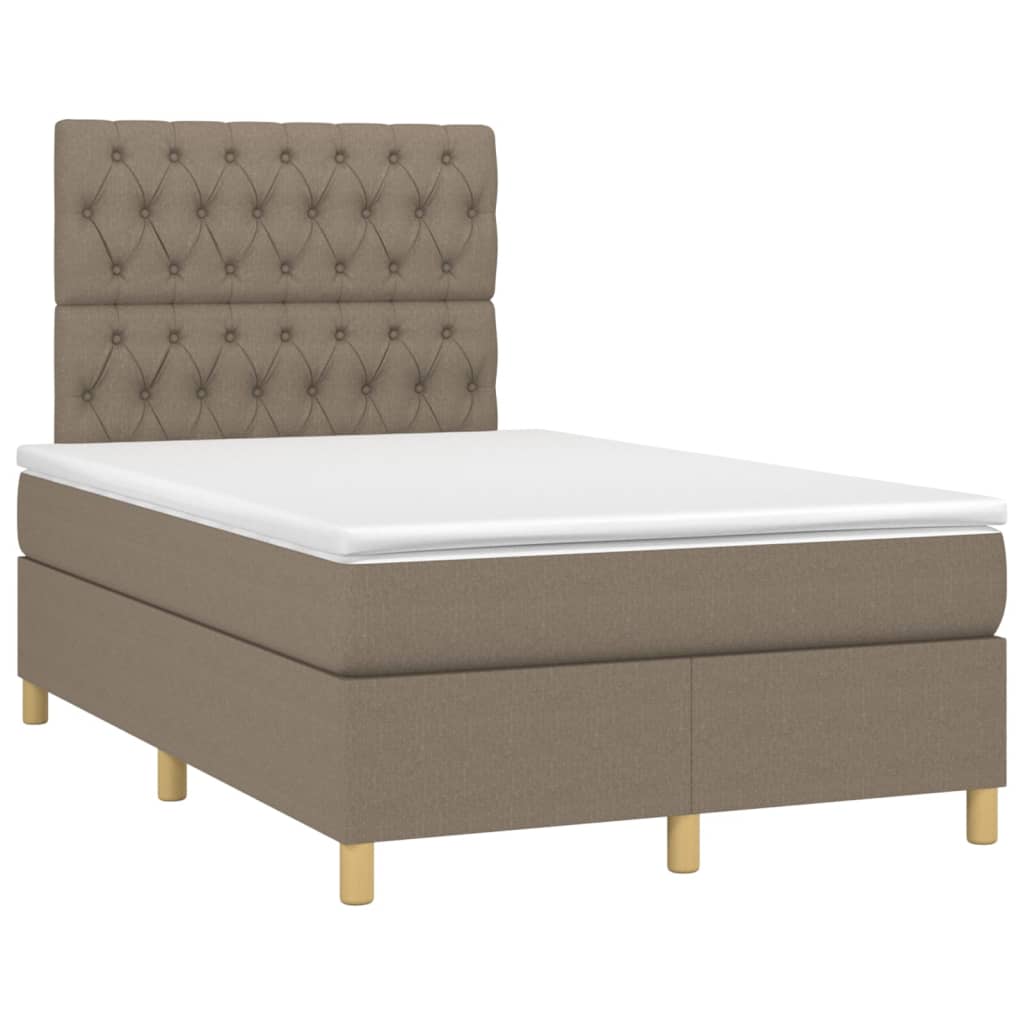 Boxspring met matras en LED stof taupe 120x200 cm Bedden & bedframes | Creëer jouw Trendy Thuis | Gratis bezorgd & Retour | Trendy.nl