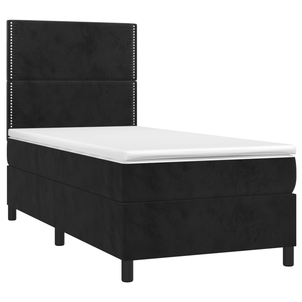 Boxspring met matras en LED fluweel zwart 90x190 cm Bedden & bedframes | Creëer jouw Trendy Thuis | Gratis bezorgd & Retour | Trendy.nl