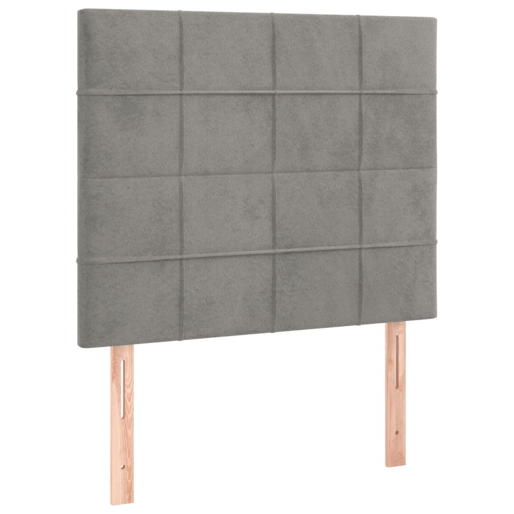 Boxspring met matras en LED fluweel lichtgrijs 90x190 cm Bedden & bedframes | Creëer jouw Trendy Thuis | Gratis bezorgd & Retour | Trendy.nl