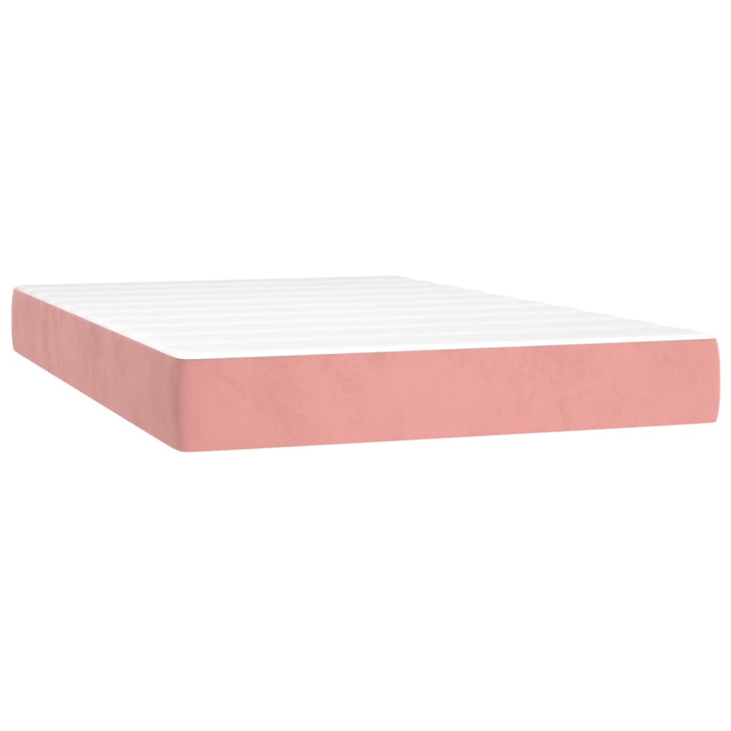 Boxspring met matras en LED fluweel roze 120x200 cm