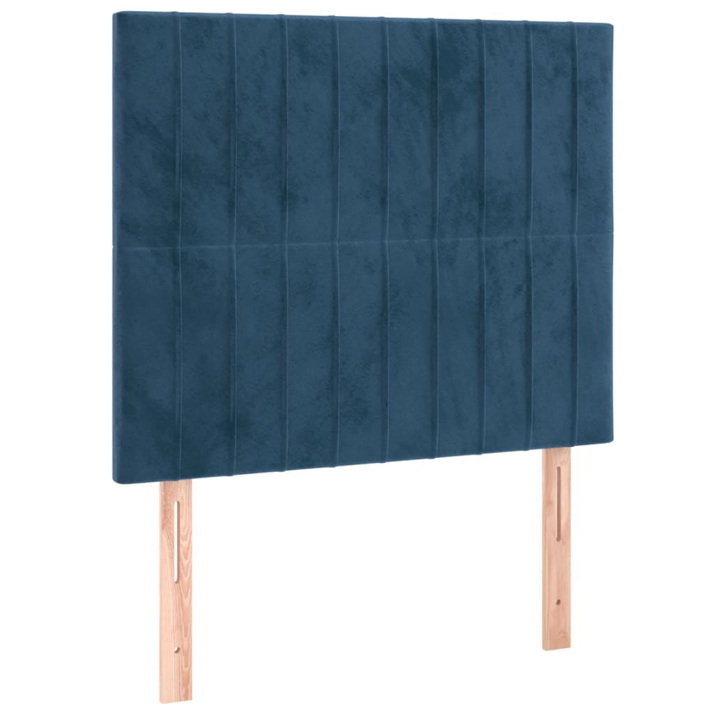 Boxspring met matras en LED fluweel donkerblauw 90x190 cm