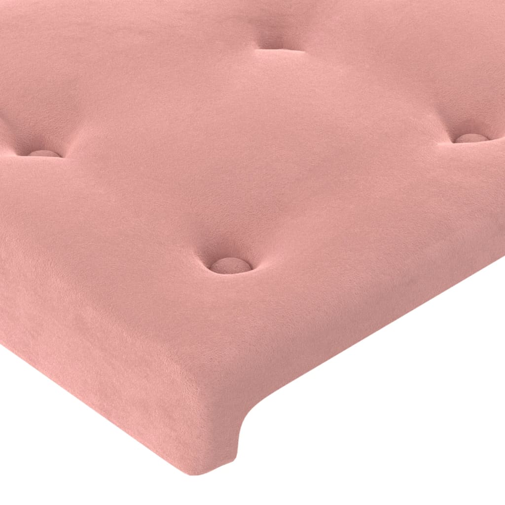 Boxspring met matras en LED fluweel roze 90x190 cm