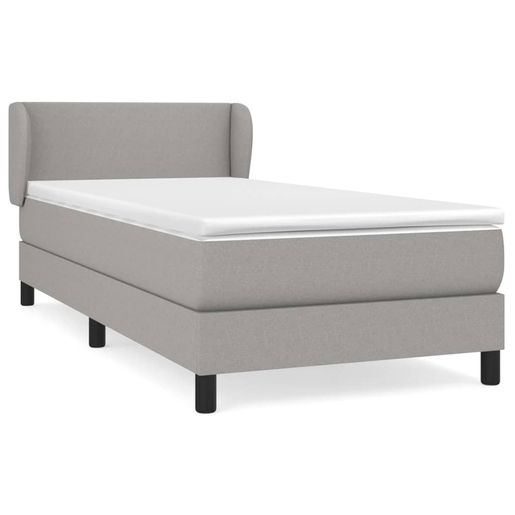 Boxspring met matras stof lichtgrijs 90x190 cm Bedden & bedframes | Creëer jouw Trendy Thuis | Gratis bezorgd & Retour | Trendy.nl