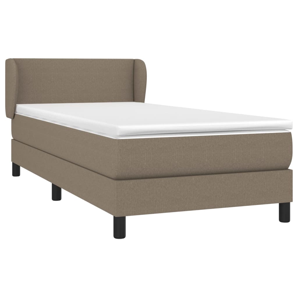 Boxspring met matras stof taupe 90x190 cm