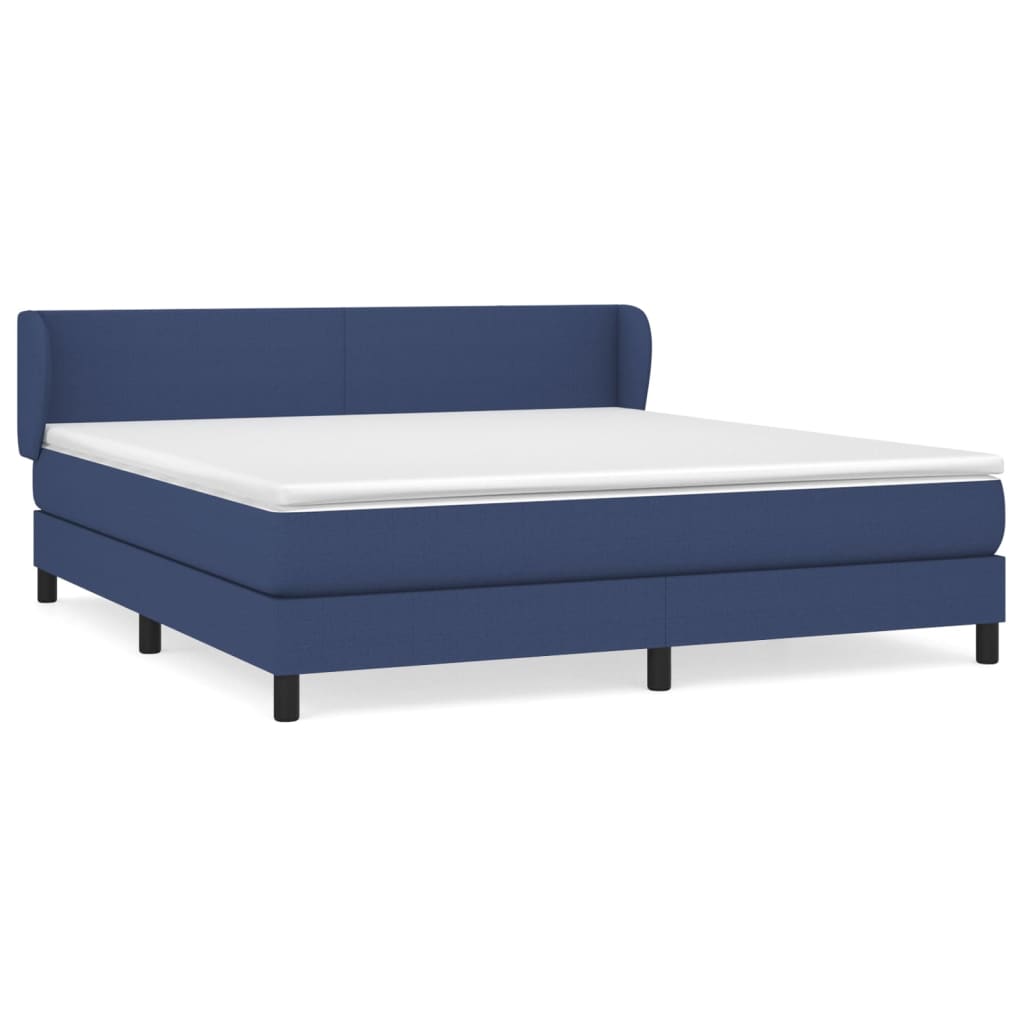 Boxspring met matras stof blauw 180x200 cm