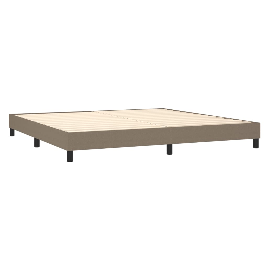 Boxspring met matras stof taupe 200x200 cm