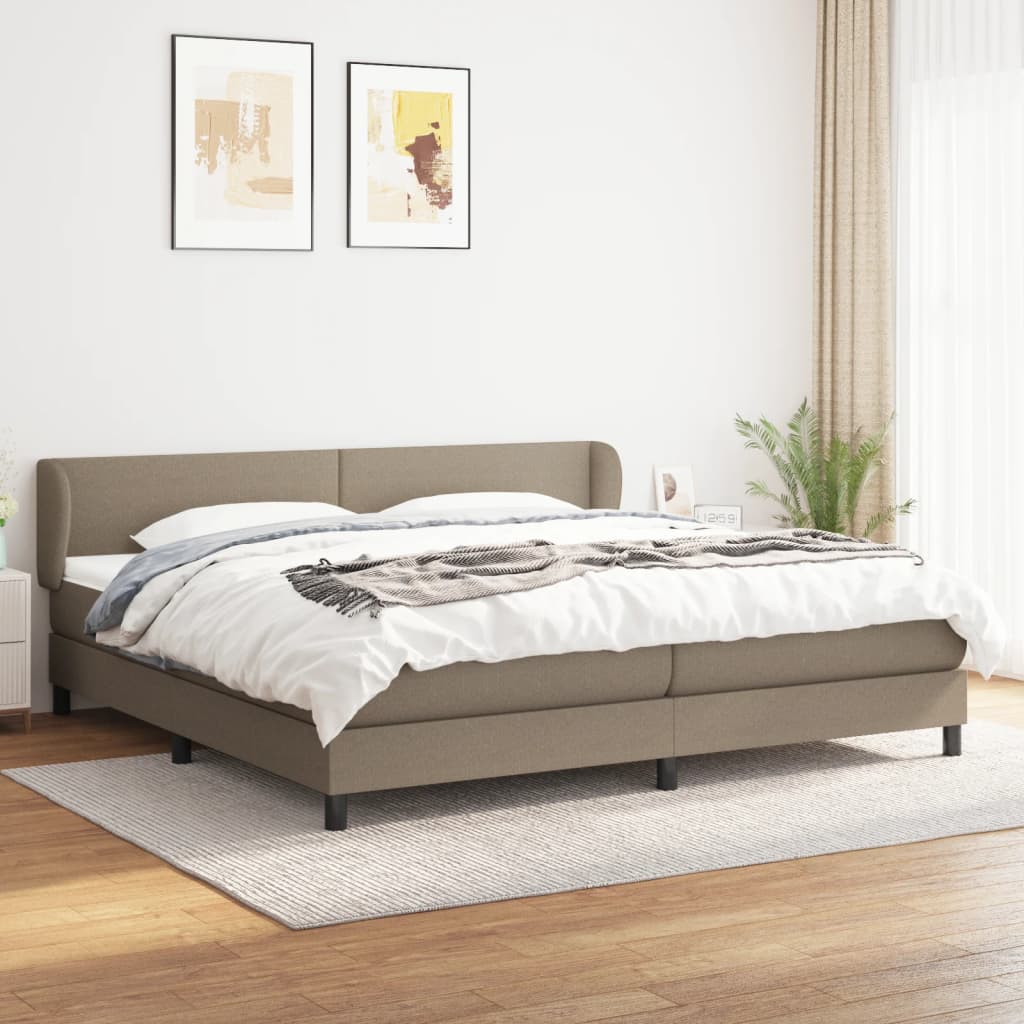 Boxspring met matras stof taupe 200x200 cm