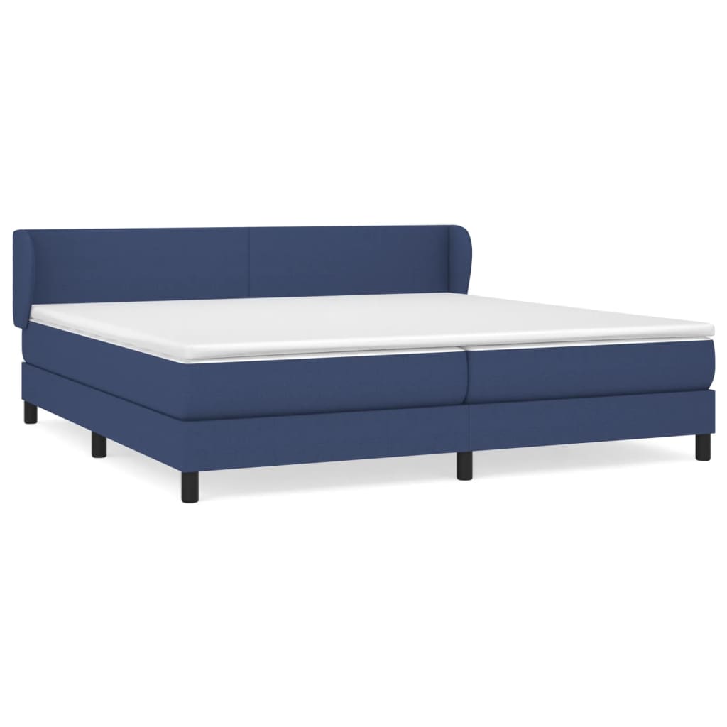 Boxspring met matras stof blauw 200x200 cm