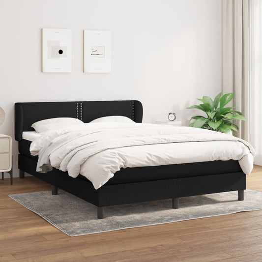 Boxspring met matras stof zwart 140x190 cm Bedden & bedframes | Creëer jouw Trendy Thuis | Gratis bezorgd & Retour | Trendy.nl