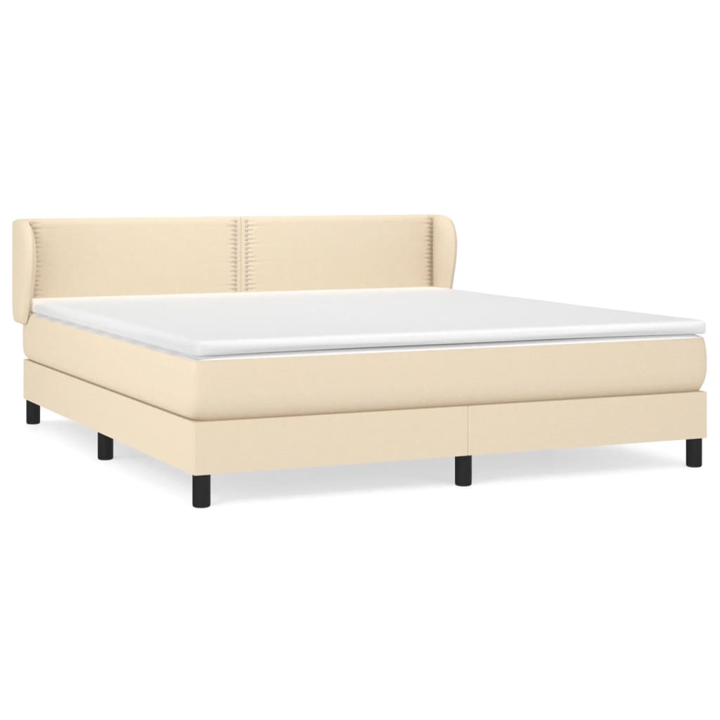 Boxspring met matras stof crèmekleurig 180x200 cm