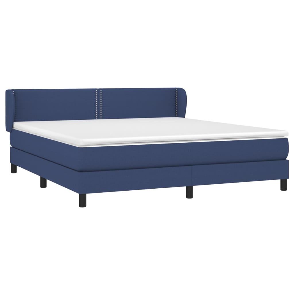 Boxspring met matras stof blauw 180x200 cm