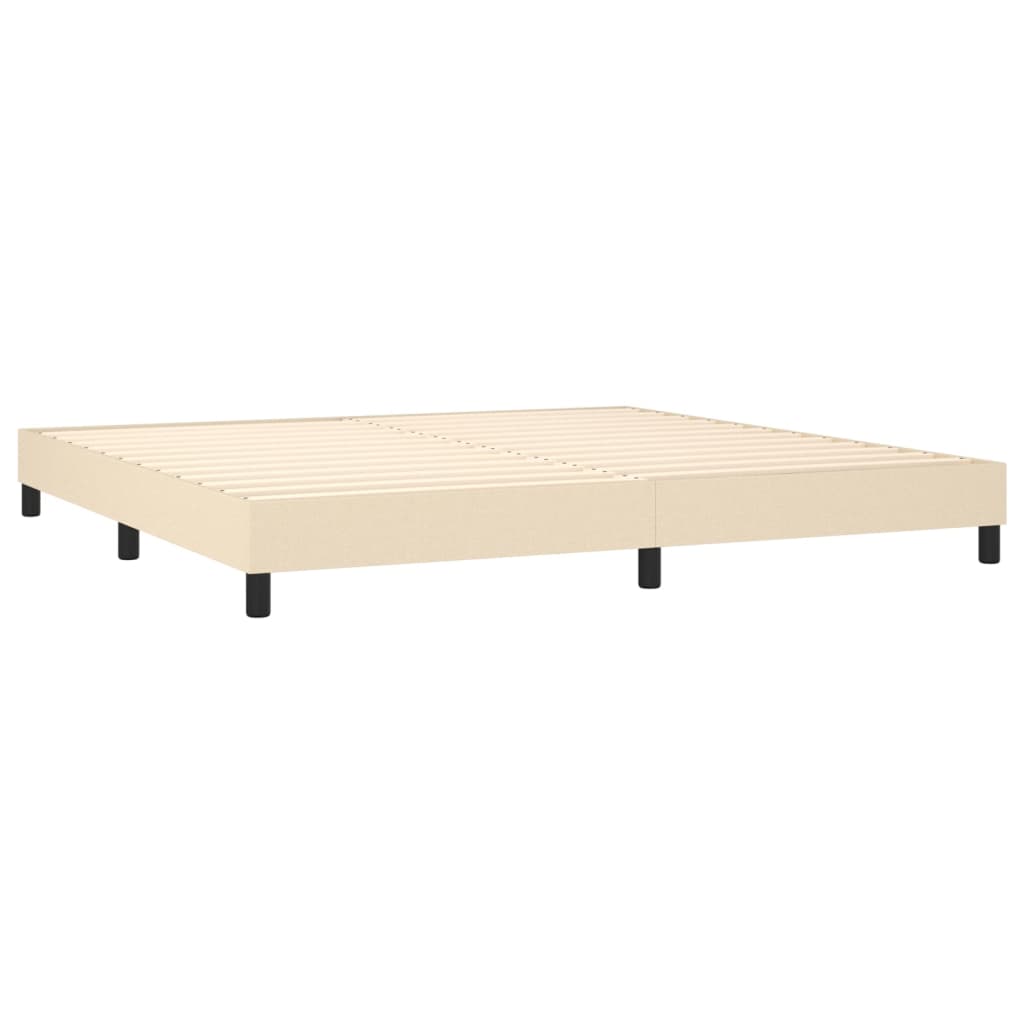 Boxspring met matras stof crèmekleurig 200x200 cm