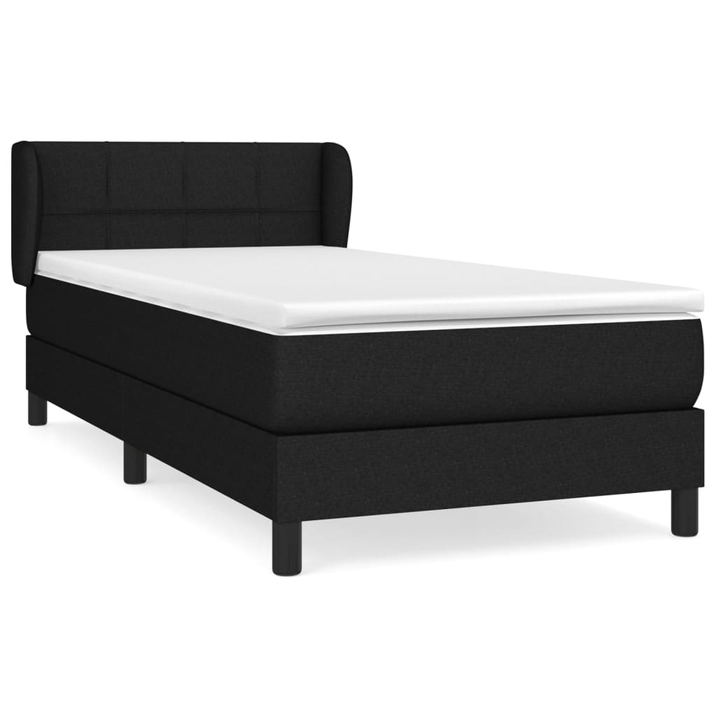 Boxspring met matras stof zwart 90x190 cm Bedden & bedframes | Creëer jouw Trendy Thuis | Gratis bezorgd & Retour | Trendy.nl