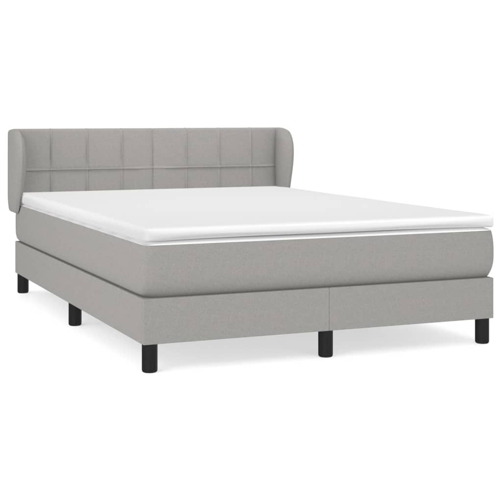 Boxspring met matras stof lichtgrijs 140x190 cm Bedden & bedframes | Creëer jouw Trendy Thuis | Gratis bezorgd & Retour | Trendy.nl