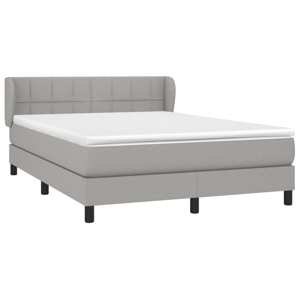 Boxspring met matras stof lichtgrijs 140x190 cm Bedden & bedframes | Creëer jouw Trendy Thuis | Gratis bezorgd & Retour | Trendy.nl