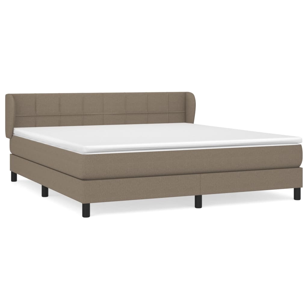 Boxspring met matras stof taupe 180x200 cm