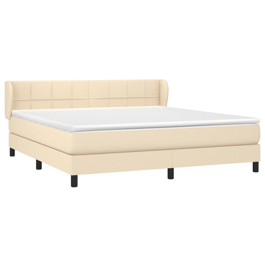 Boxspring met matras stof crèmekleurig 180x200 cm