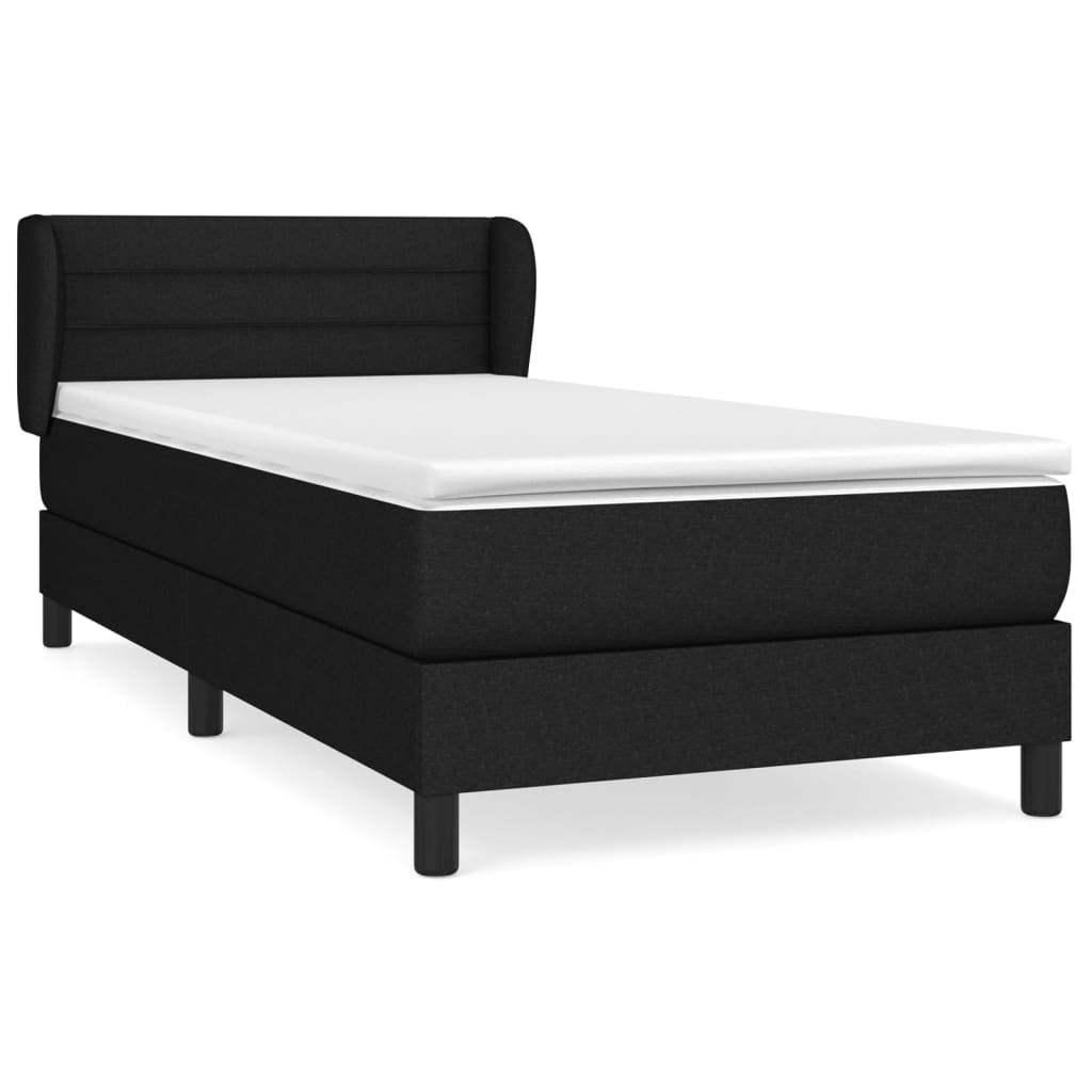 Boxspring met matras stof zwart 90x190 cm Bedden & bedframes | Creëer jouw Trendy Thuis | Gratis bezorgd & Retour | Trendy.nl