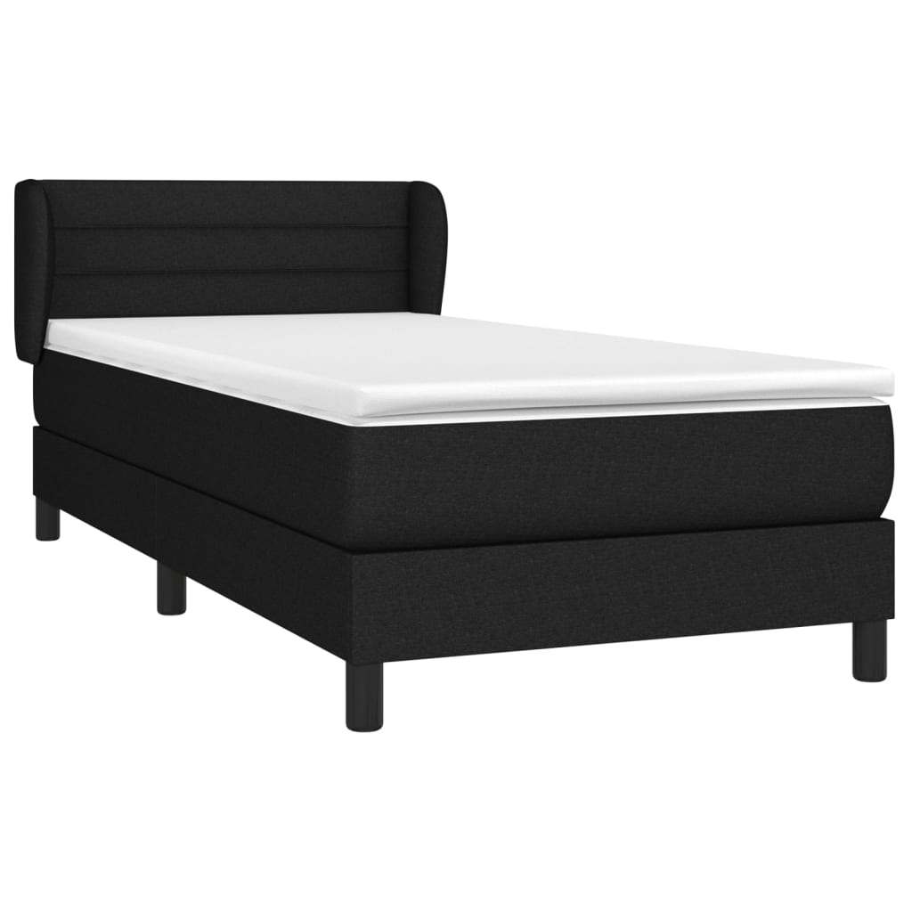 Boxspring met matras stof zwart 90x190 cm Bedden & bedframes | Creëer jouw Trendy Thuis | Gratis bezorgd & Retour | Trendy.nl