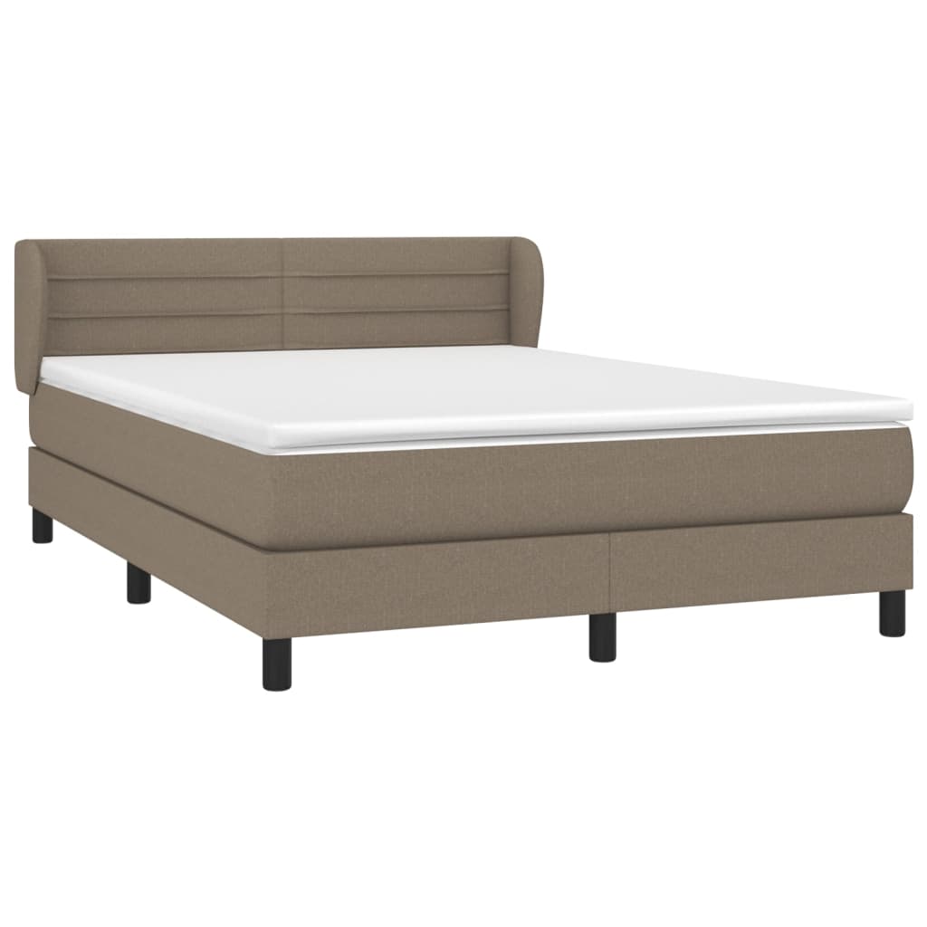 Boxspring met matras stof taupe 140x200 cm