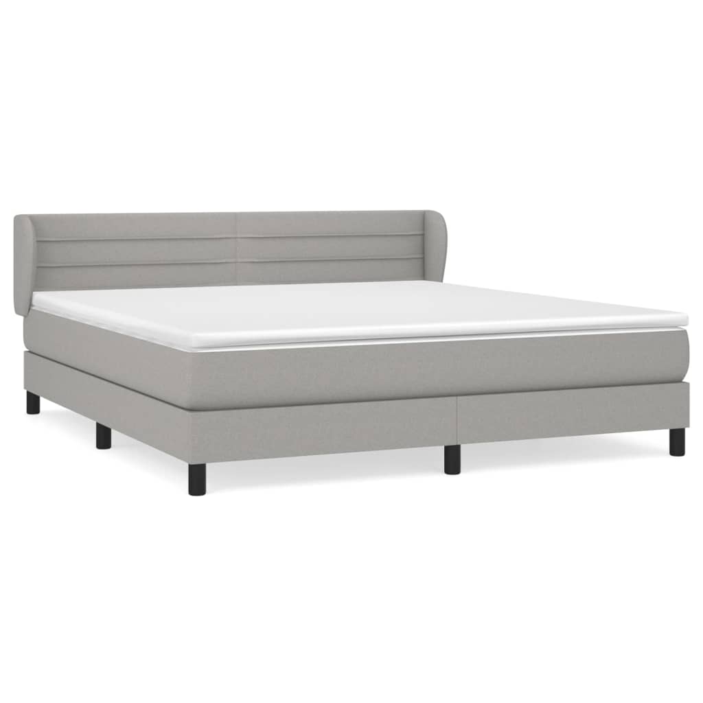 Boxspring met matras stof lichtgrijs 160x200 cm Bedden & bedframes | Creëer jouw Trendy Thuis | Gratis bezorgd & Retour | Trendy.nl