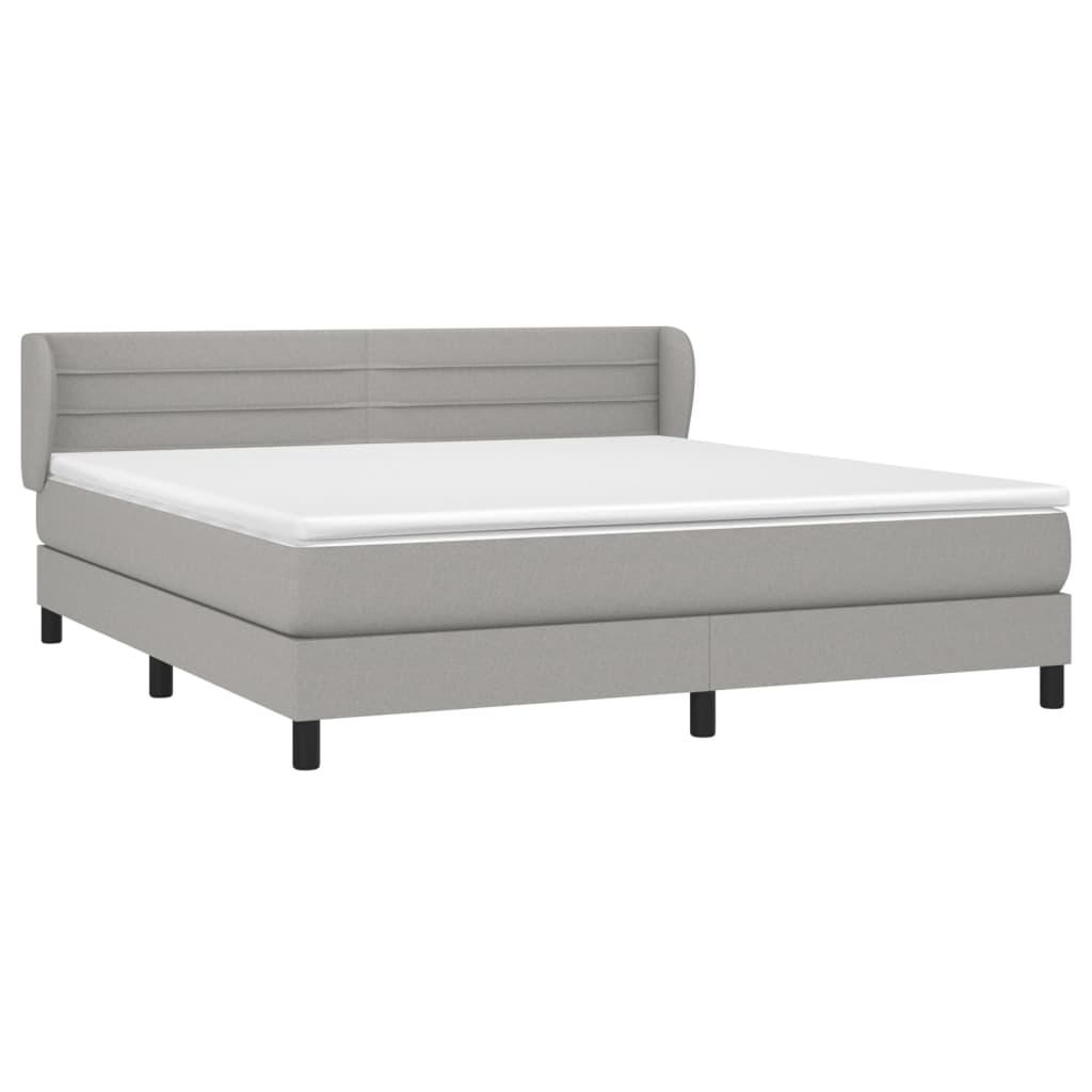 Boxspring met matras stof lichtgrijs 160x200 cm Bedden & bedframes | Creëer jouw Trendy Thuis | Gratis bezorgd & Retour | Trendy.nl