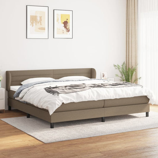 Boxspring met matras stof taupe 200x200 cm