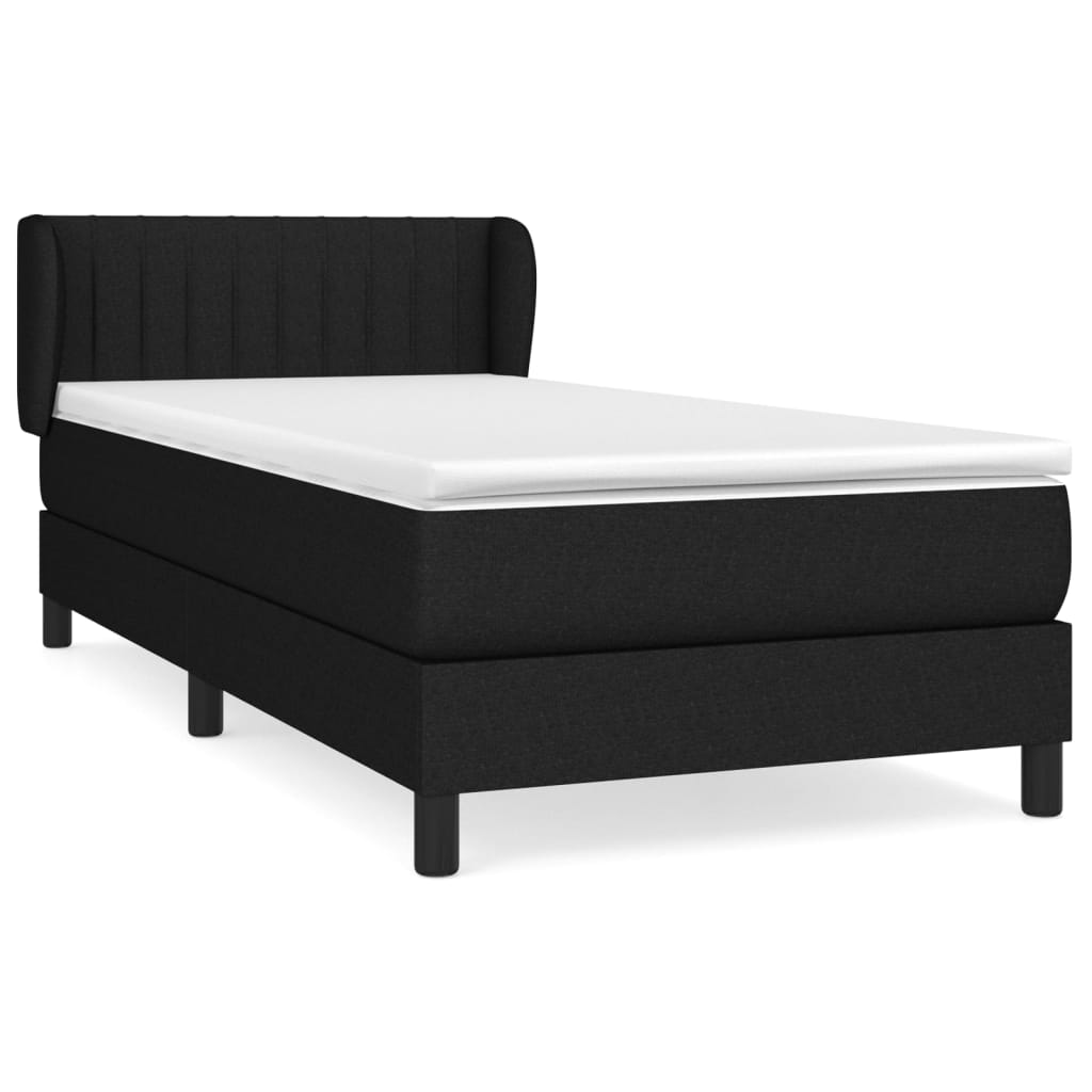 Boxspring met matras stof zwart 90x190 cm Bedden & bedframes | Creëer jouw Trendy Thuis | Gratis bezorgd & Retour | Trendy.nl