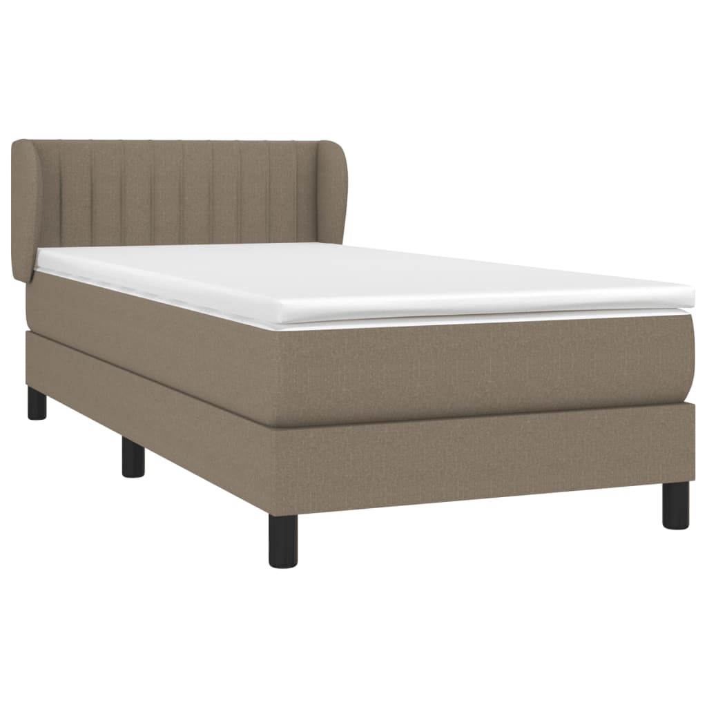 Boxspring met matras stof taupe 100x200 cm