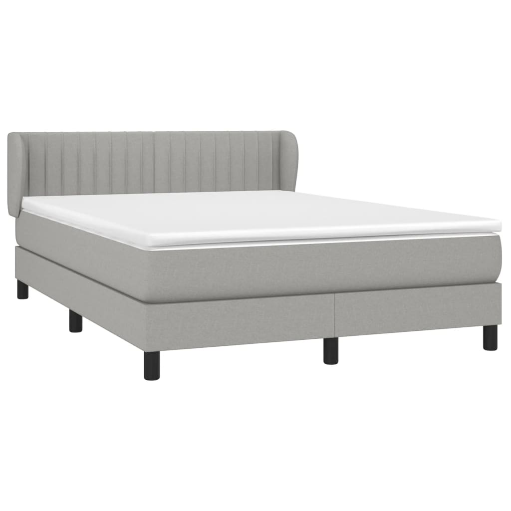 Boxspring met matras stof lichtgrijs 140x200 cm Bedden & bedframes | Creëer jouw Trendy Thuis | Gratis bezorgd & Retour | Trendy.nl