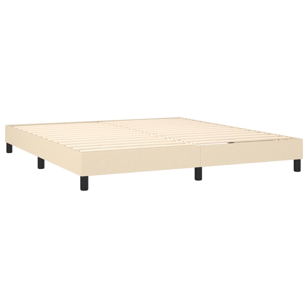 Boxspring met matras stof crèmekleurig 160x200 cm