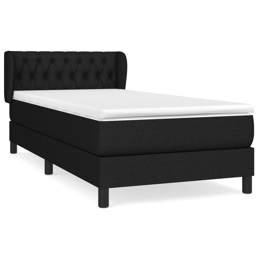 Boxspring met matras stof zwart 90x190 cm Bedden & bedframes | Creëer jouw Trendy Thuis | Gratis bezorgd & Retour | Trendy.nl