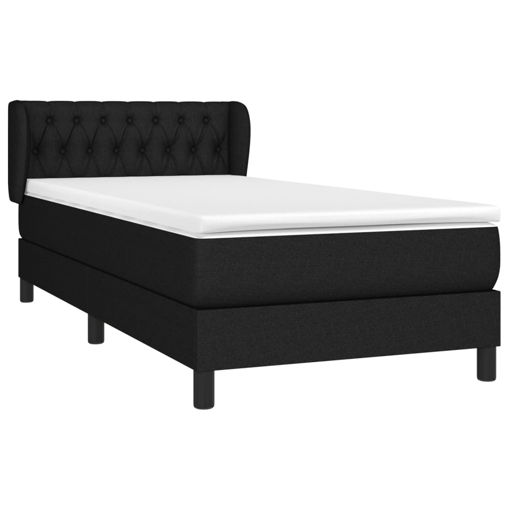 Boxspring met matras stof zwart 90x190 cm Bedden & bedframes | Creëer jouw Trendy Thuis | Gratis bezorgd & Retour | Trendy.nl