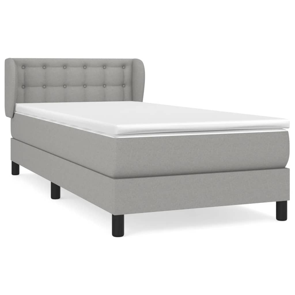 Boxspring met matras stof lichtgrijs 80x200 cm Bedden & bedframes | Creëer jouw Trendy Thuis | Gratis bezorgd & Retour | Trendy.nl