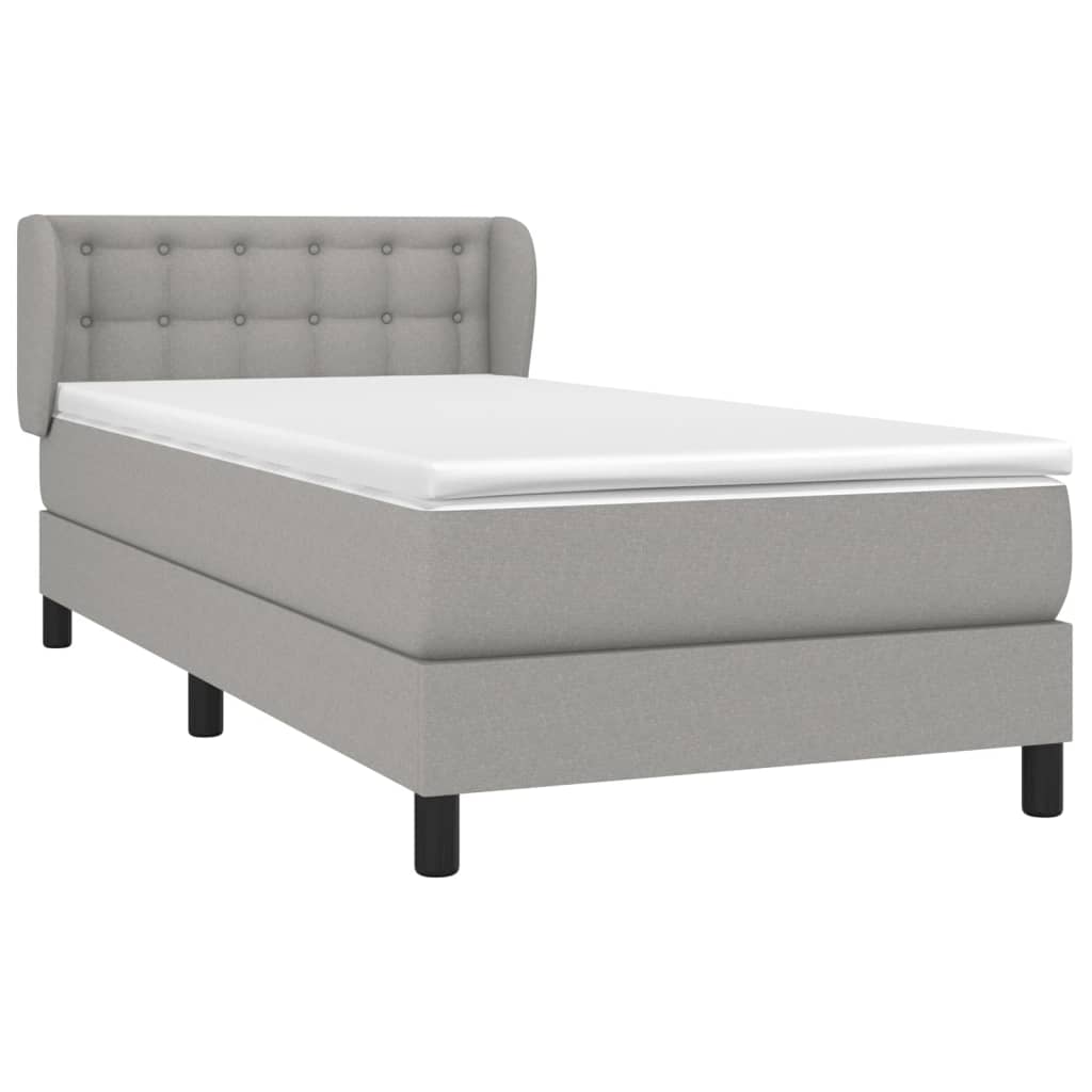 Boxspring met matras stof lichtgrijs 80x200 cm Bedden & bedframes | Creëer jouw Trendy Thuis | Gratis bezorgd & Retour | Trendy.nl