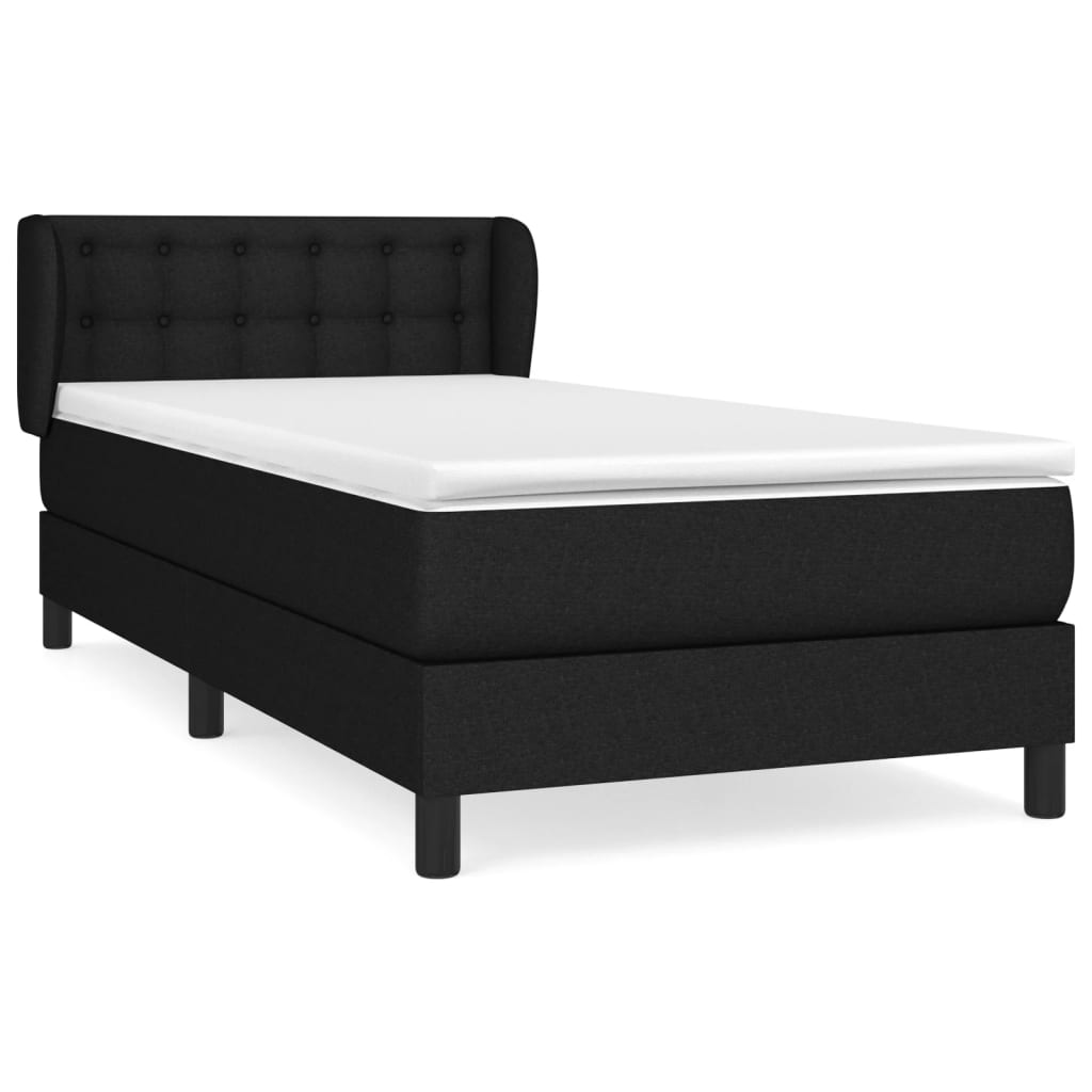 Boxspring met matras stof zwart 90x190 cm Bedden & bedframes | Creëer jouw Trendy Thuis | Gratis bezorgd & Retour | Trendy.nl