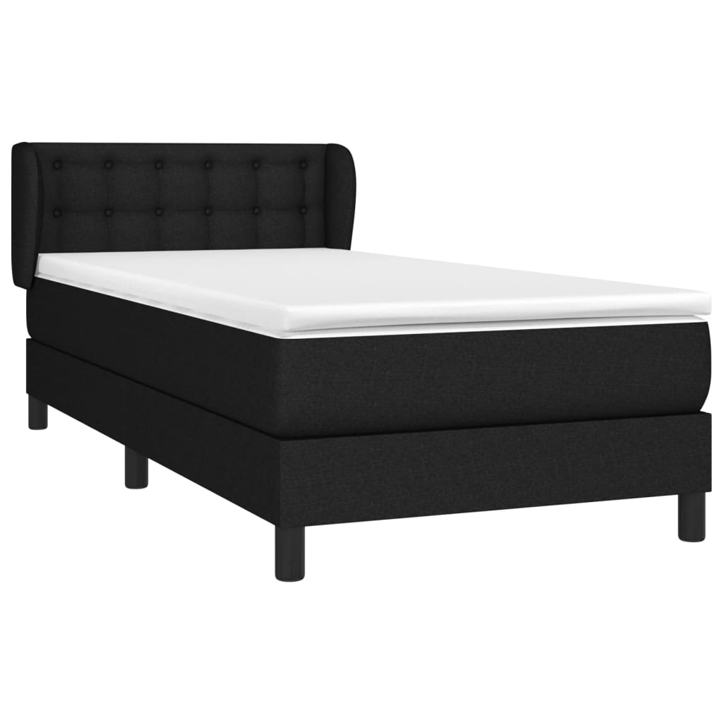 Boxspring met matras stof zwart 90x190 cm Bedden & bedframes | Creëer jouw Trendy Thuis | Gratis bezorgd & Retour | Trendy.nl