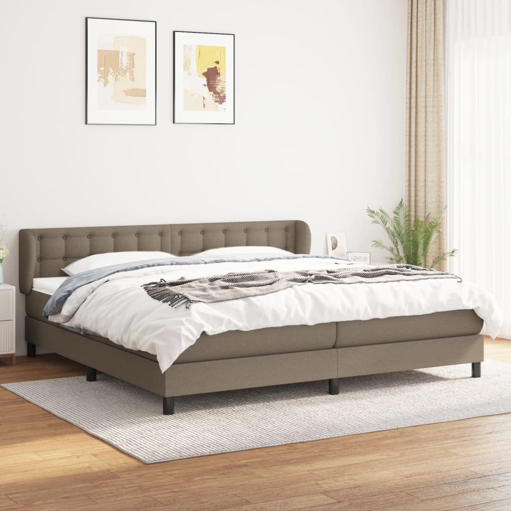 Boxspring met matras stof taupe 200x200 cm