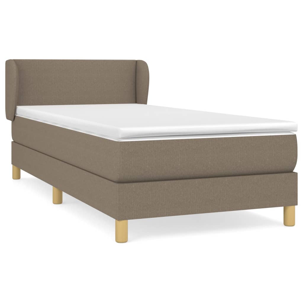 Boxspring met matras stof taupe 90x200 cm