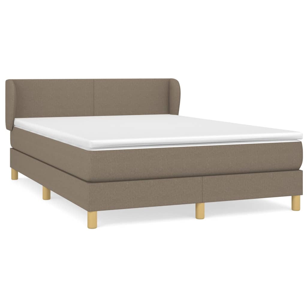 Boxspring met matras stof taupe 140x200 cm