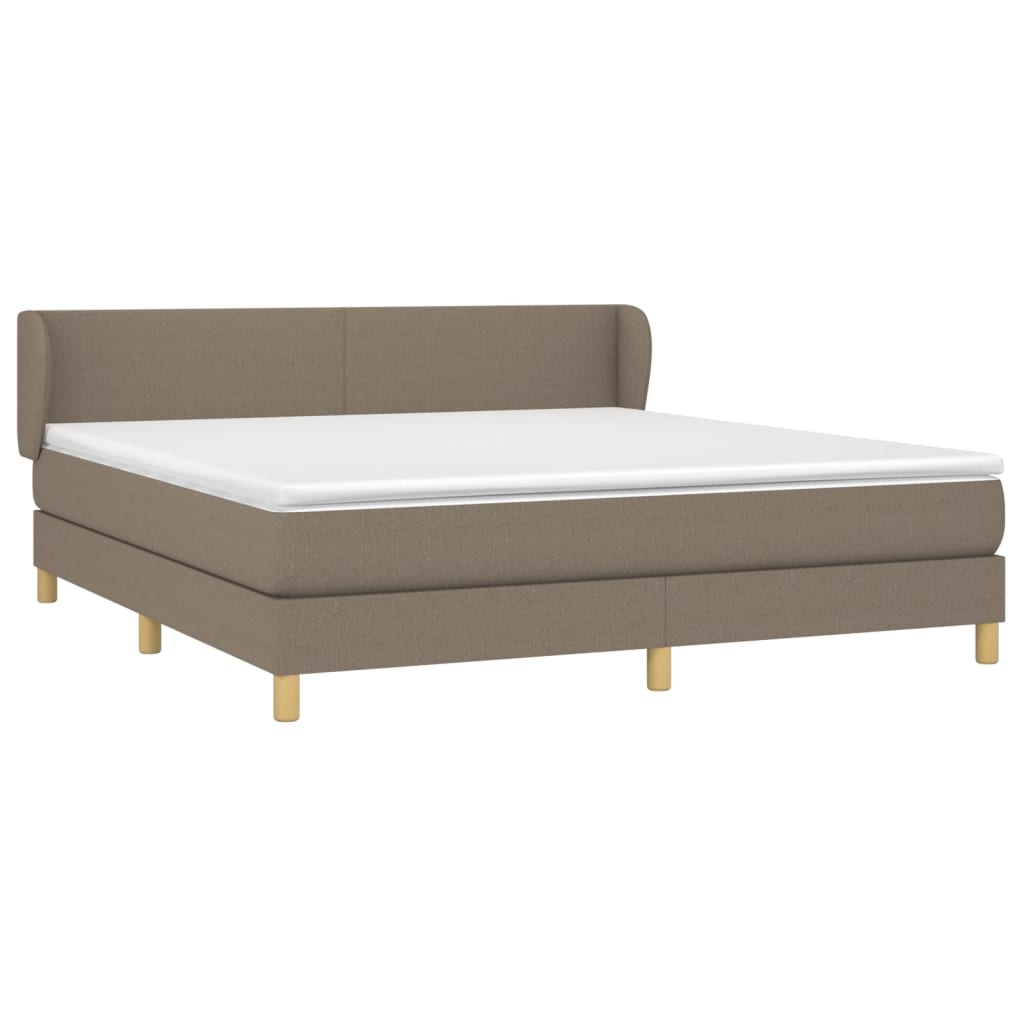 Boxspring met matras stof taupe 160x200 cm